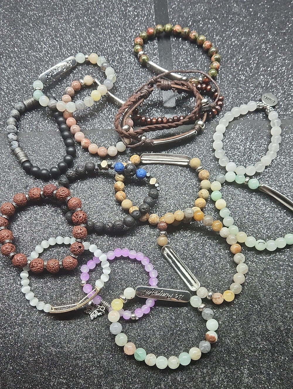 Mixed Pastel Beaded Stretch Bracelet - Assorted Colors